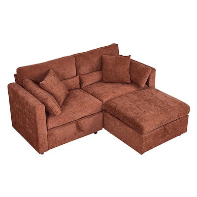 Chenille Modular Sectional Sofa with Right-Arm Chaise & 500lb Capacity