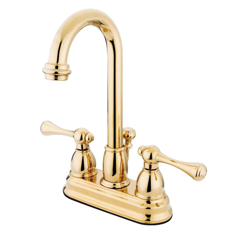 Vintage Two-Handle 3-Hole Deck Mount 4 in. Centerset Bathroom Faucet in Polished Brass - Polished Brass