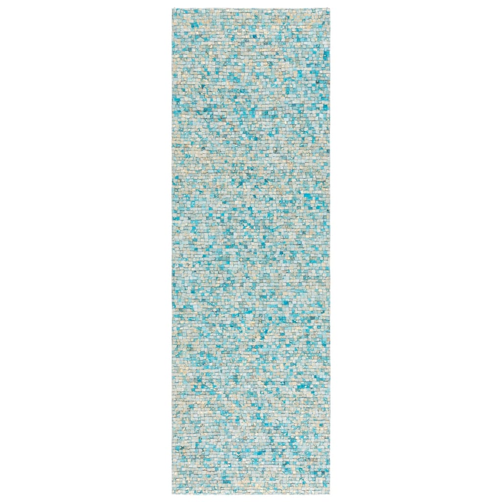 SAFAVIEH Handmade Studio Leather Lamia Contemporary Leather Rug - 2'3" x 7' Runner