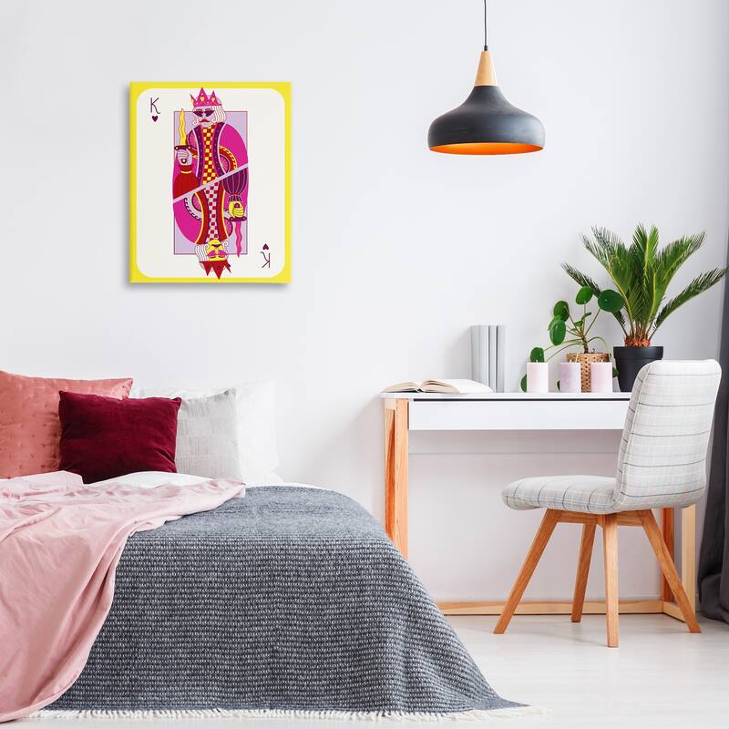 Stupell Bright Trendy King Card Canvas Wall Art Design By Grace Popp