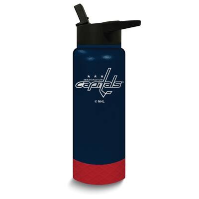 Curata NHL Washington Capitals Stainless Steel Silicone Grip 24 Oz. Water Bottle