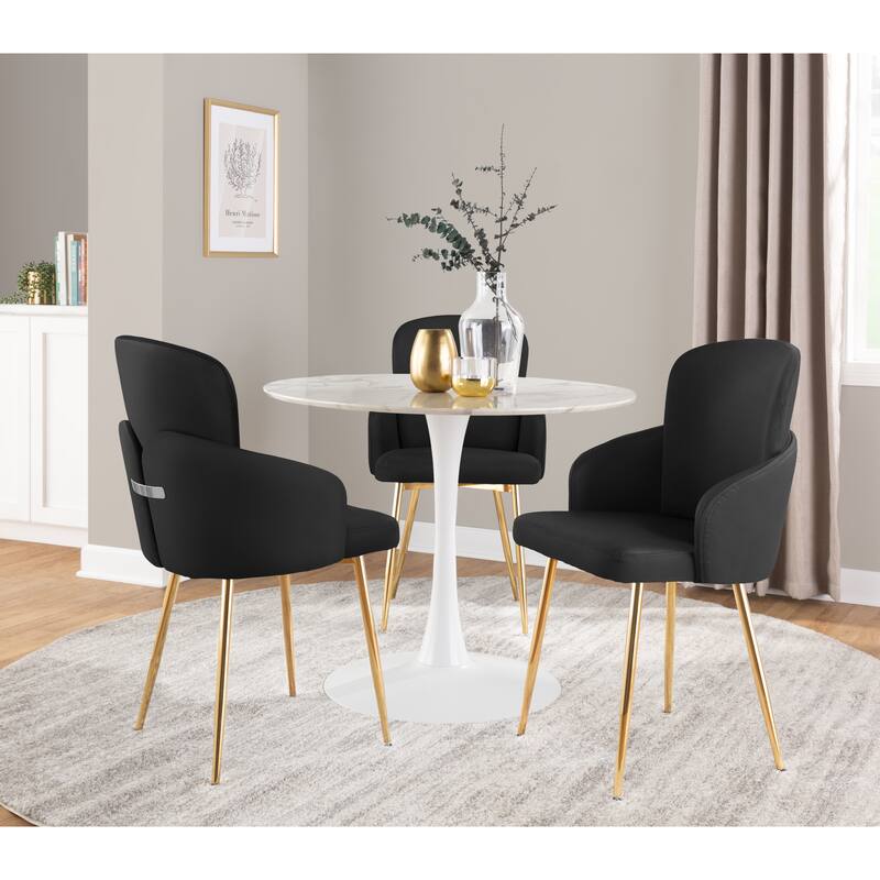 Silver Orchid Dahlia Dining Chair with Metal Legs (Set of 2)