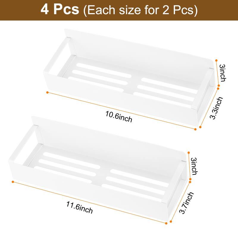 4pcs Magnetic Spice Rack Organizer for Refrigerator - White