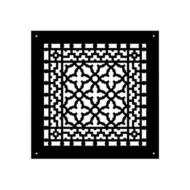 Reggio Registers Scroll Series 10" x 10" Floor Grille without Mounting - Black Aluminum