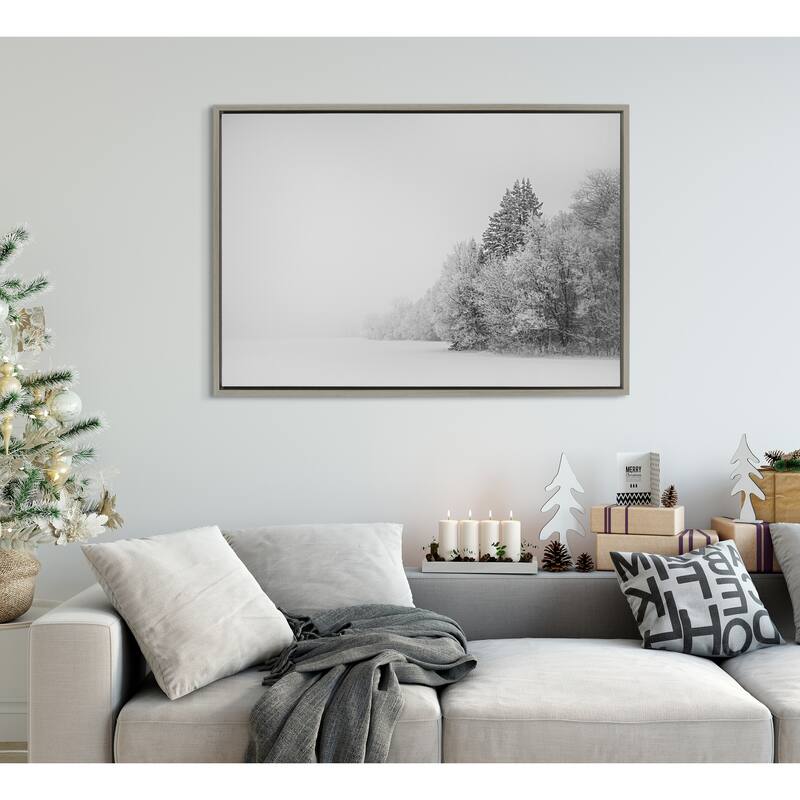 Kate and Laurel Sylvie Snow Day Frame Canvas by Emiko and Mark Franzen