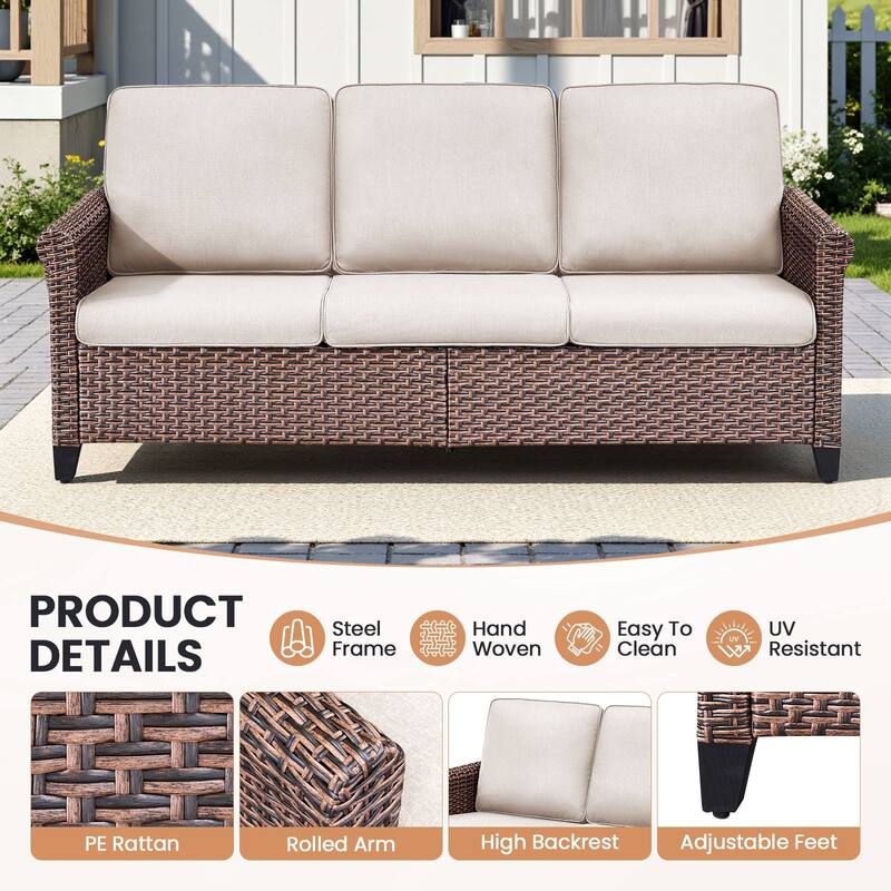 Pocassy Outdoor Sofa Swivel Chairs Patio Chair Funiture Set