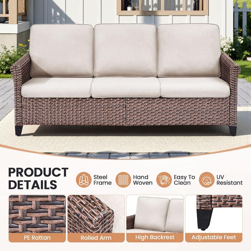 Pocassy Outdoor Sofa with Patio Chairs Funiture Set