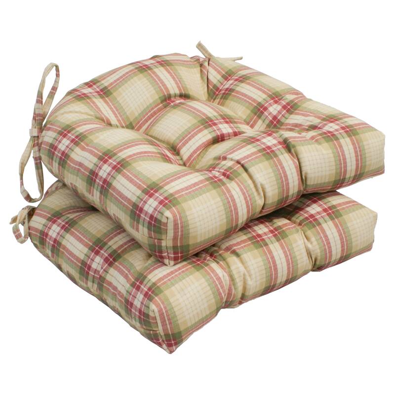 16-inch Rounded Back Tufted Indoor Chair Cushion (Set of 2, 4, or 6, Multiple Fabrics) - 16 x 16