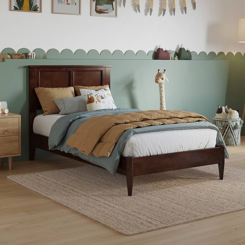 Charlotte Solid Wood Low Profile Platform Bed - Walnut - Twin