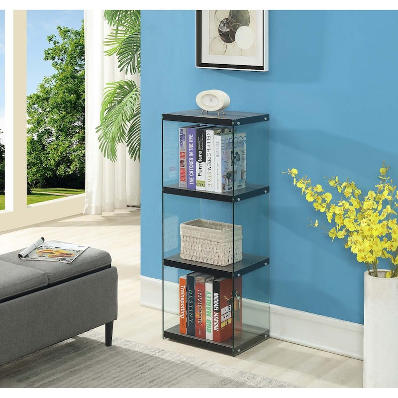 Convenience Concepts SoHo 4 Tier Glass Tower Bookcase
