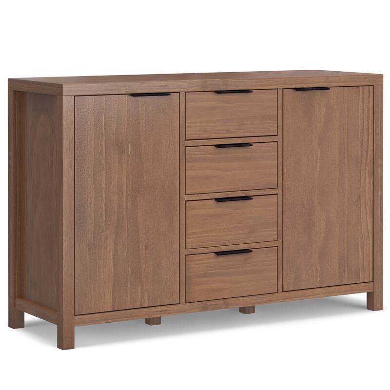 WYNDENHALL Fabian SOLID WOOD 54 inch Wide Contemporary Sideboard Buffet - 18" D x 54" W x 36" H