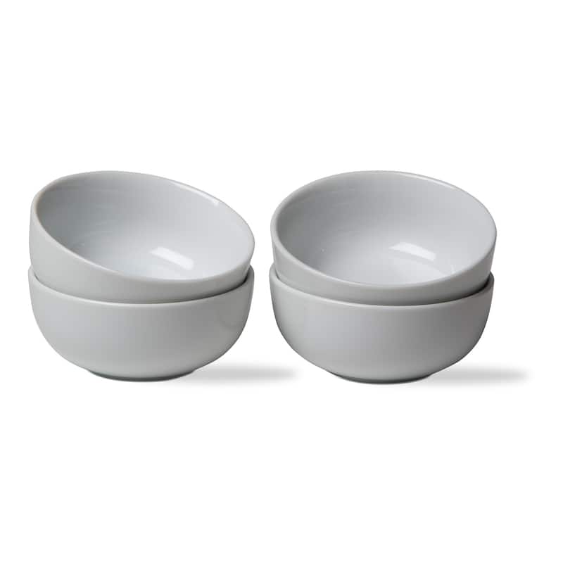 Whiteware Round Bowl Set Of 4 Porcelain Dinnerware Serving Dish Bowls, 4 oz. Dishwasher Safe