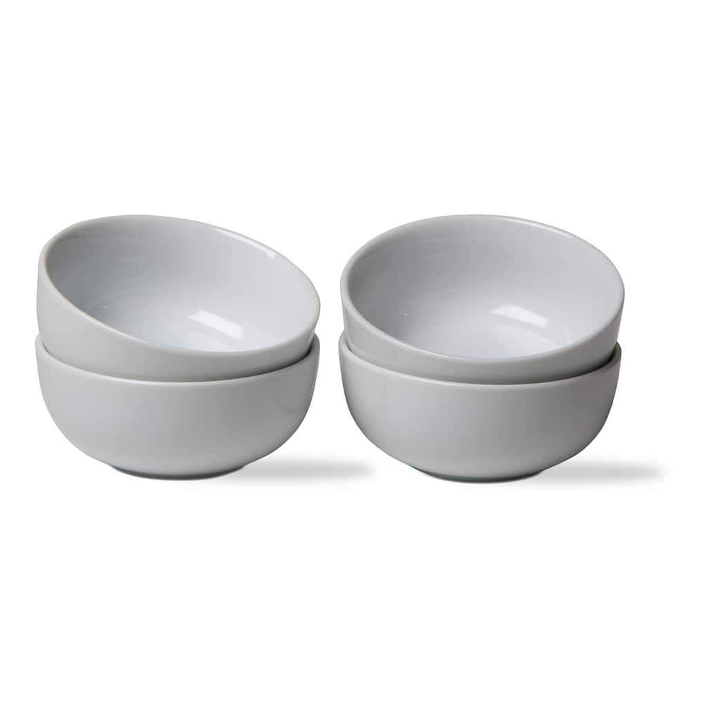 Whiteware Round Bowl Set Of 4 Porcelain Dinnerware Serving Dish Bowls, 4 oz. Dishwasher Safe