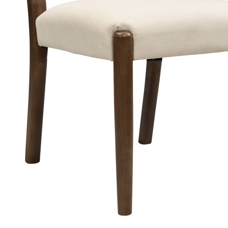 Christopher Knight Home - Modern Upholstered Dining Chairs with Woven Rope Backrest and Rubber Wood Frame (Set of 2)