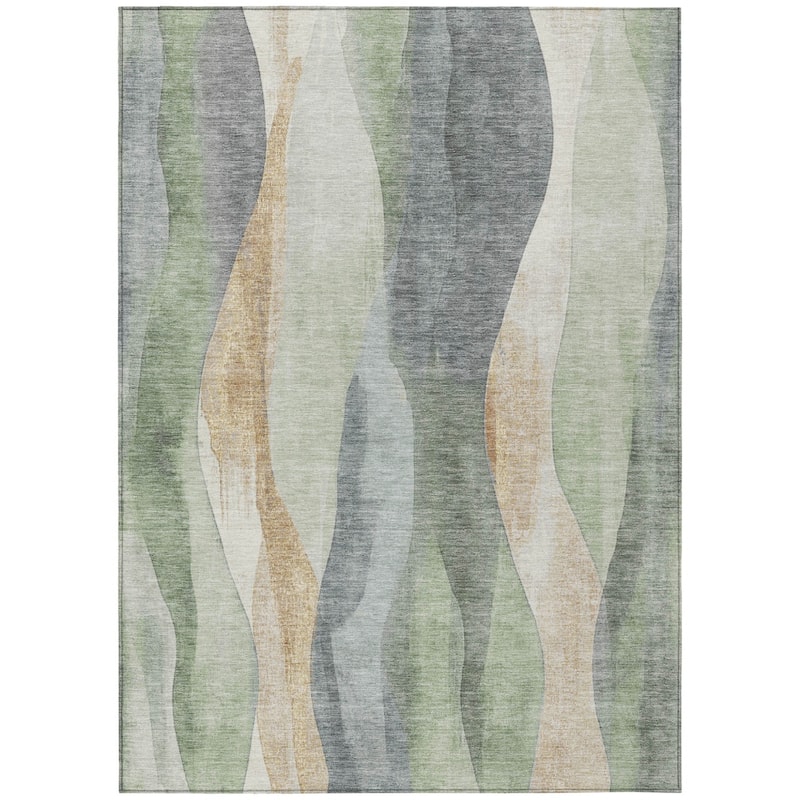 HomeRoots Abstract Transitional Rectangle Outdoor Rug