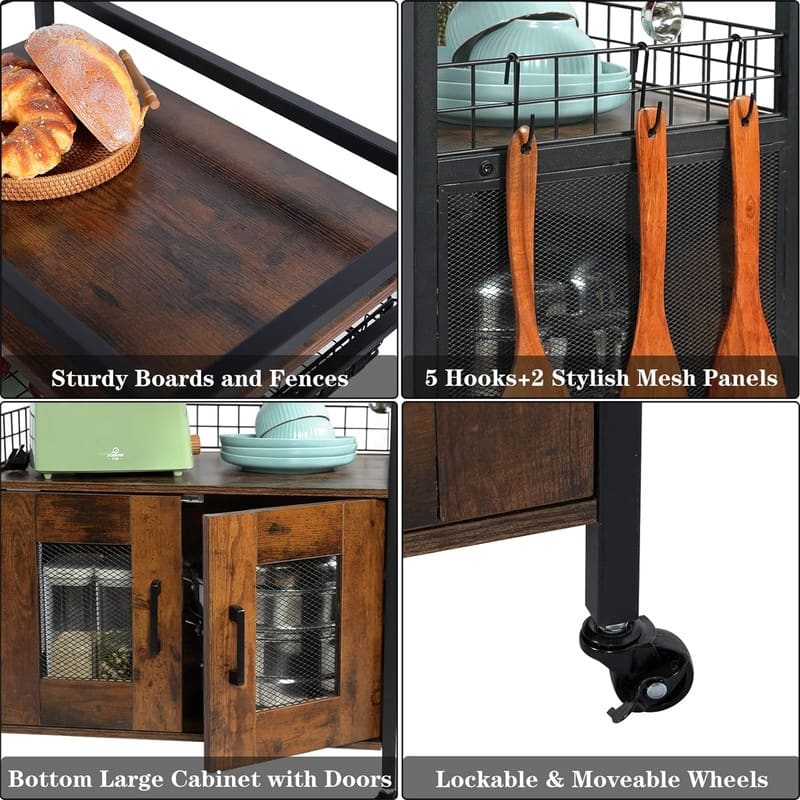 Coffee Bar Cabinet - 15"D x 23.7"W x 35.9"H