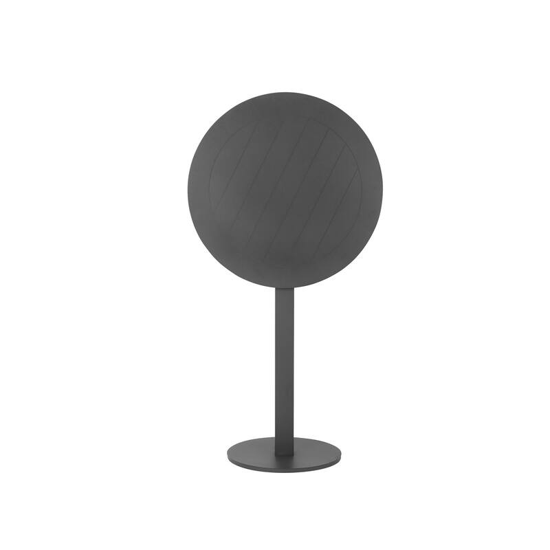 Keli 43 Inch Outdoor Bar Table, Smooth Gray Aluminum, Foldable Design