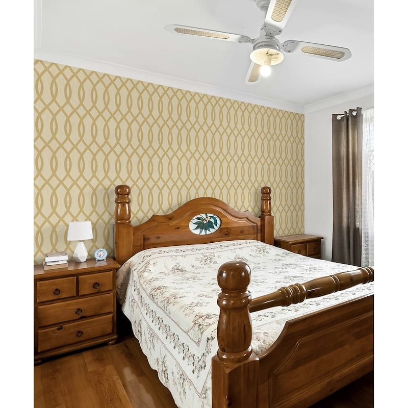 Seabrook Designs Joanie Geometric Ogee Unpasted Wallpaper