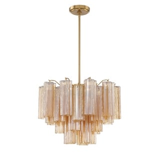 Addis 6 Light Aged Brass Chandelier - 19.75"W x 14"H x 19.75"D