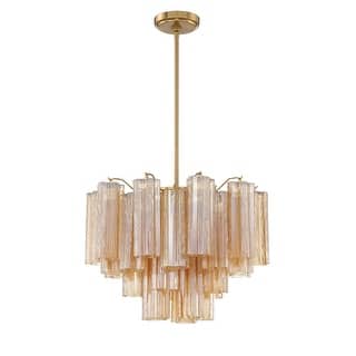 Addis 6 Light Aged Brass Chandelier - 19.75"W x 14"H x 19.75"D