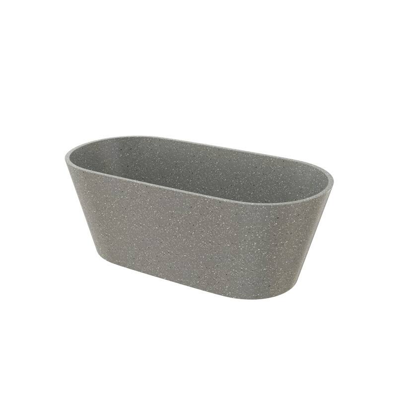 MEDUNJESS 59'' Terrazzo Freestanding Bathtub Stone Resin Soaking Tub
