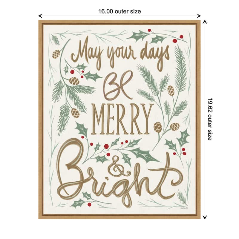 Merry and Bright Holly by Anne Tavoletti Framed Canvas Wall Art