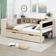 preview thumbnail 12 of 16, Full Size Wood Platform Bed with Storage Shelves, Drawers, Charging Station and Upholstered Headboard, Gray
