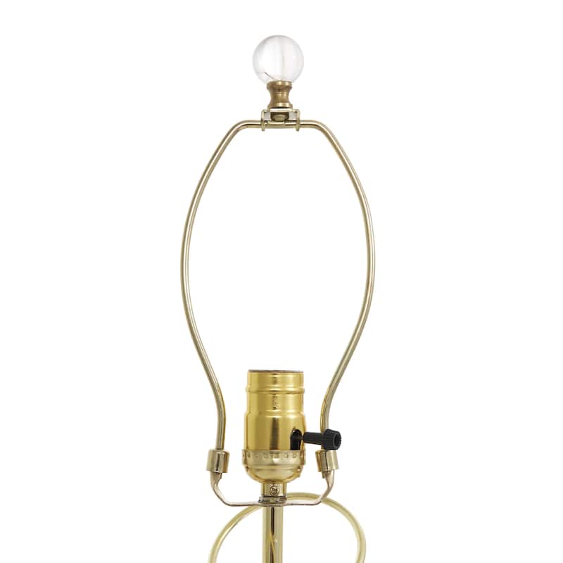 Metal Abstract Overlapping Ring Room Accent Lamp with Elevated Square Glass Base - Gold - Roche River Decor