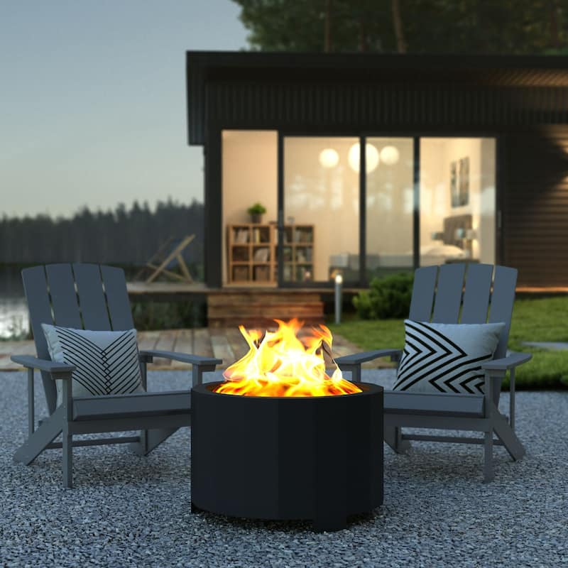 Commercial Grade 27" Outdoor Smokeless Wood Burning Portable Fire Pit - 27"D x 27"W x 17.75"H