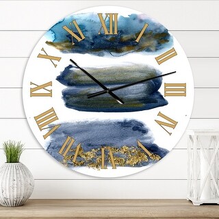 Designart 'Aquatic Abstracts Clouds With Golden Touches' Modern wall ...