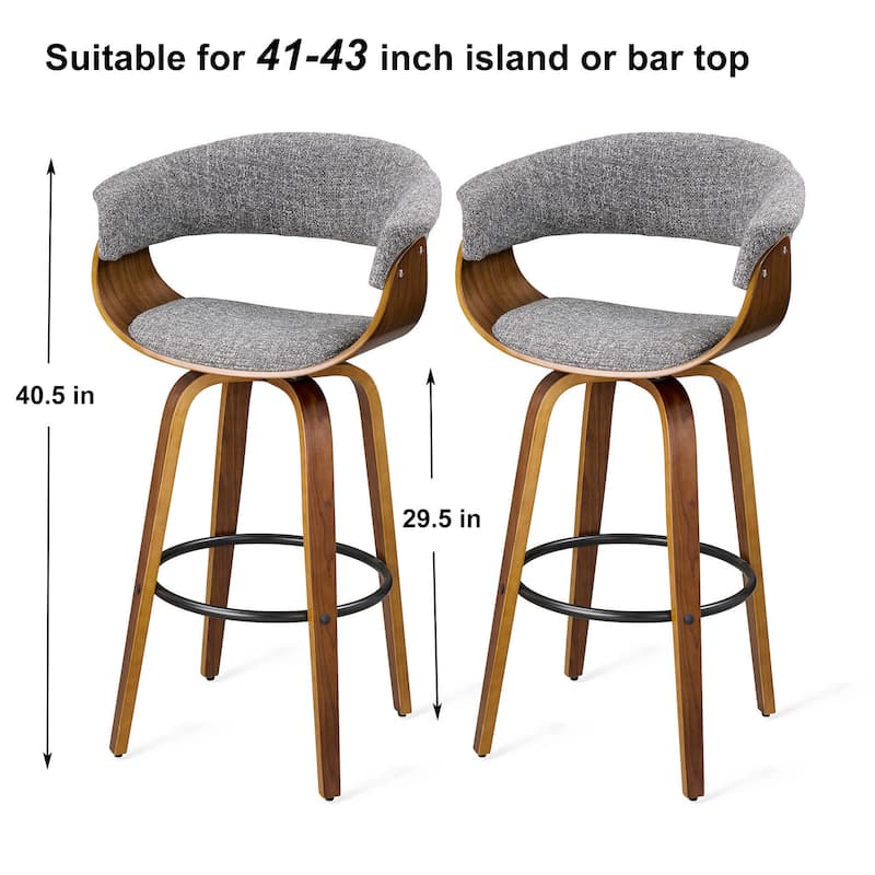 Glitzhome Modern 3-Piece Wooden Swivel Bar Stools & Height Adjustable Pub Table Set