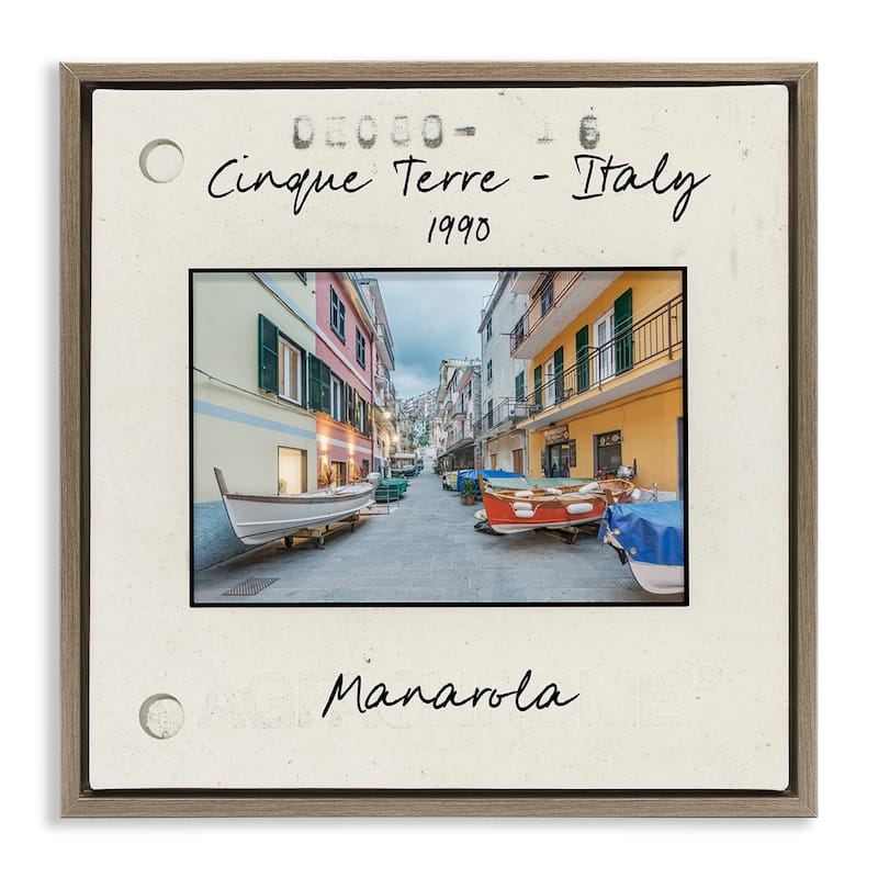 Stupell Vintage Travel Italy View Framed Floater Canvas Wall Art Design By Danita Delimont - 25 x 25 - Brown