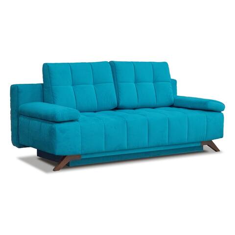 Modern Serena Pine Wood Sleeper Sofa, Velvet Pillow Top Arm Sofa for Room Decor, Sofa Bed Furniture, Queen Size Sofa