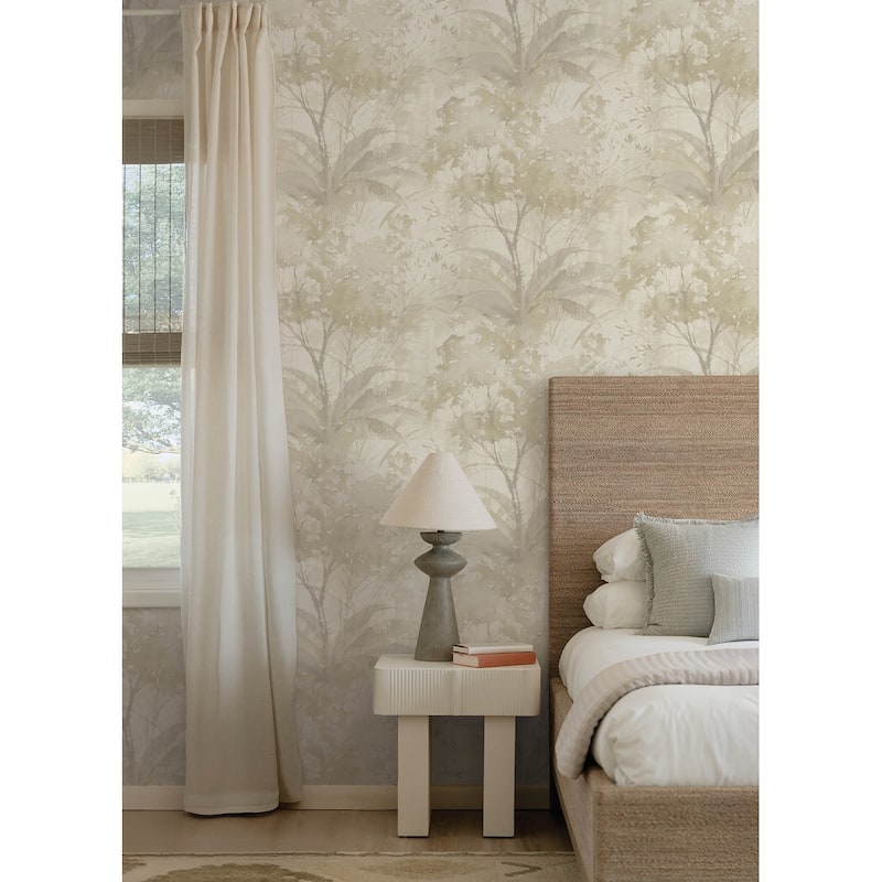 A-Street Prints Mistwood Beige Forest Wallpaper