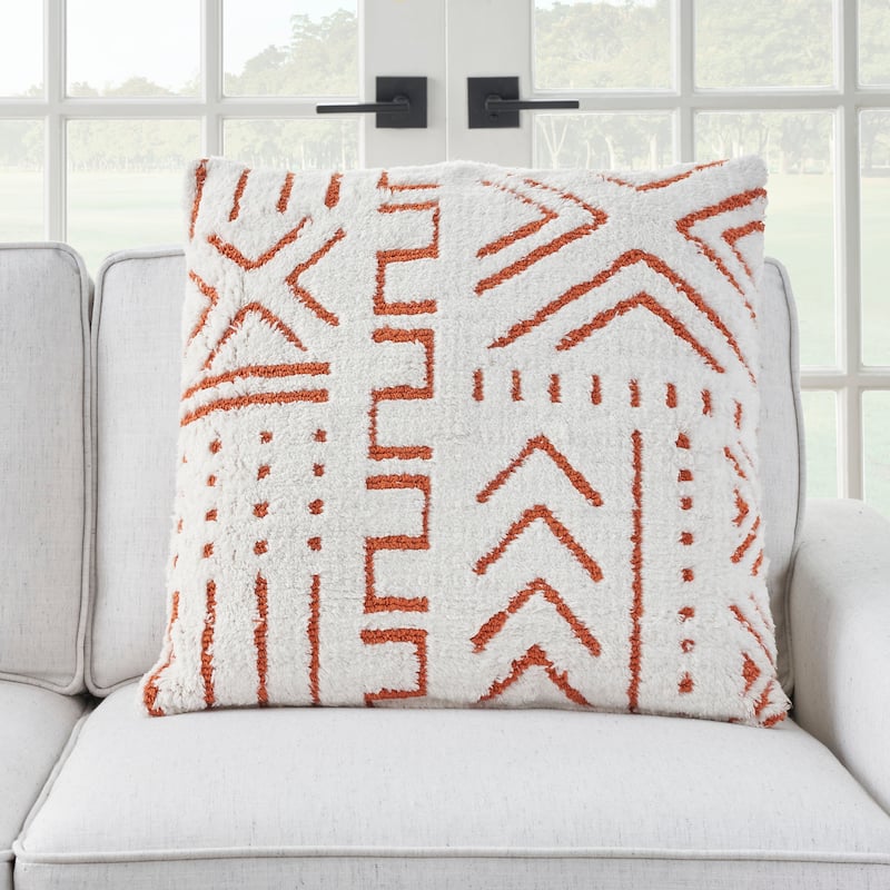 Mina Victory Life Styles Textured Geometric Boho Throw Pillow , ( 20" X 20" )