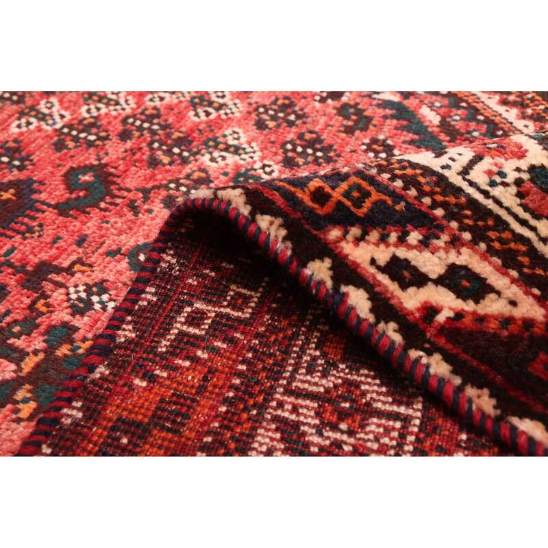 ECARPETGALLERY Hand-knotted Melis Vintage Red Wool Rug - 6'9 x 9'10
