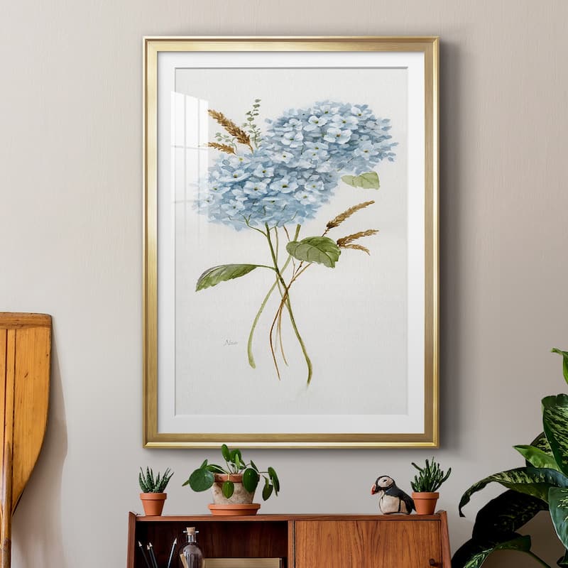 Petite Blue Hydrangea I Premium Framed Print - Ready to Hang