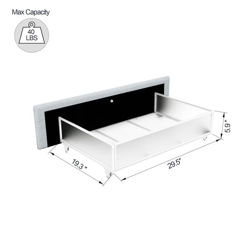 Lilium Ivory Boucle Upholstered Queen Platform Bed with Drawers by Christopher Knight Home