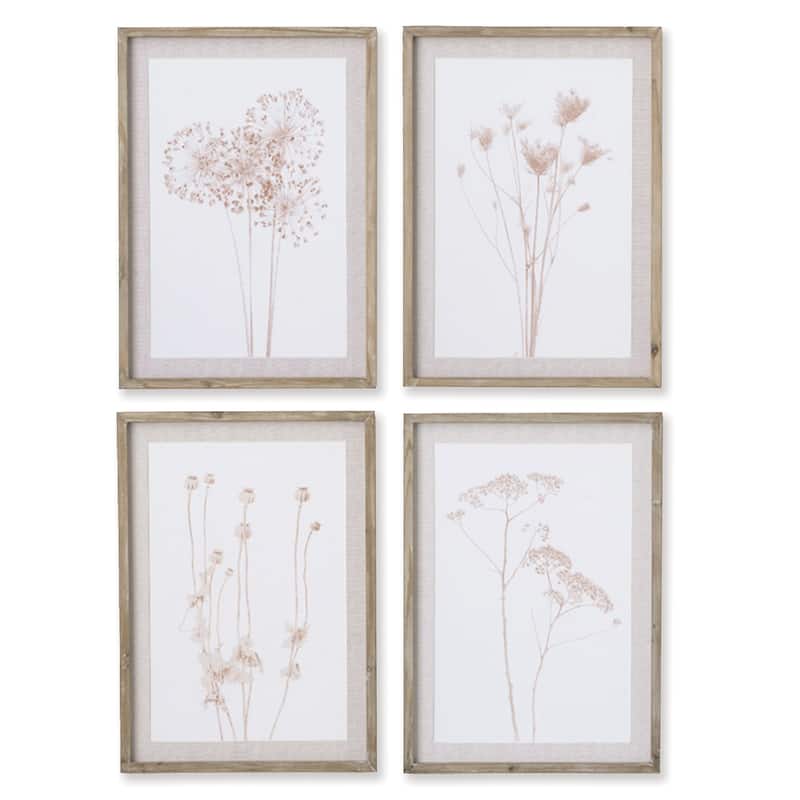 stylized botanical prints, set of 4