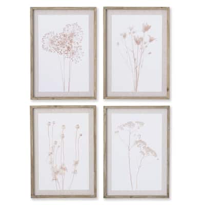 stylized botanical prints, set of 4
