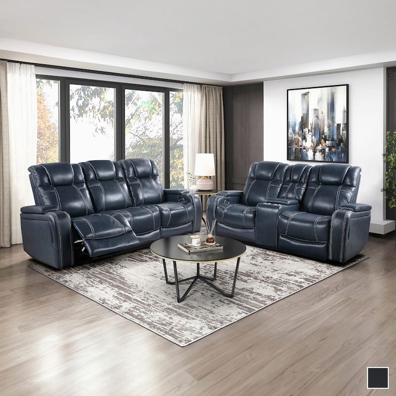 Lourical 2-Piece Leather Match Power Reclining Sofa Set