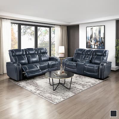 Lourical 2-Piece Leather Match Power Reclining Sofa Set