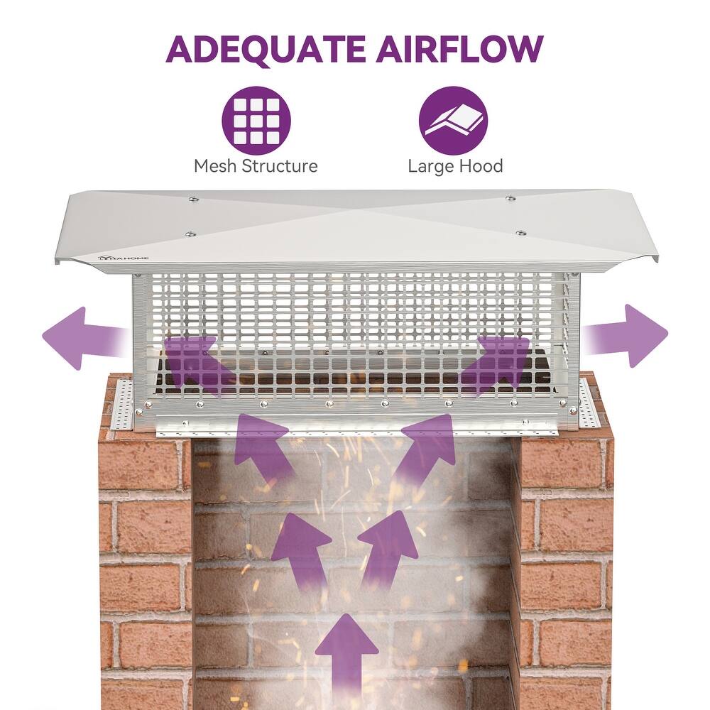 13" x 24" Chimney Cap with Adjustable Metal Strips