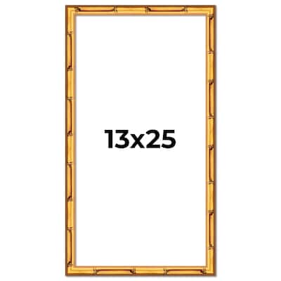 13x25 Frame Gold Bamboo Solid Wood Picture Frame | 1 Inch Moulding