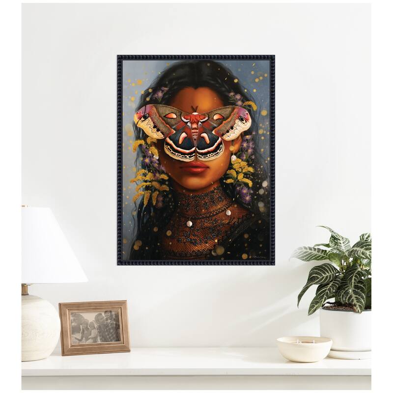 Kate and Laurel Asters and Goldenrod by Charlotte Brindley Framed Canvas Wall Art Print