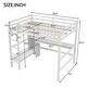 preview thumbnail 16 of 22, Full Size Loft Bed with Multifunction Shelves and Under-Bed Desk, Modern & Rustic Wooden Loft Bed Frame with High Guardrails