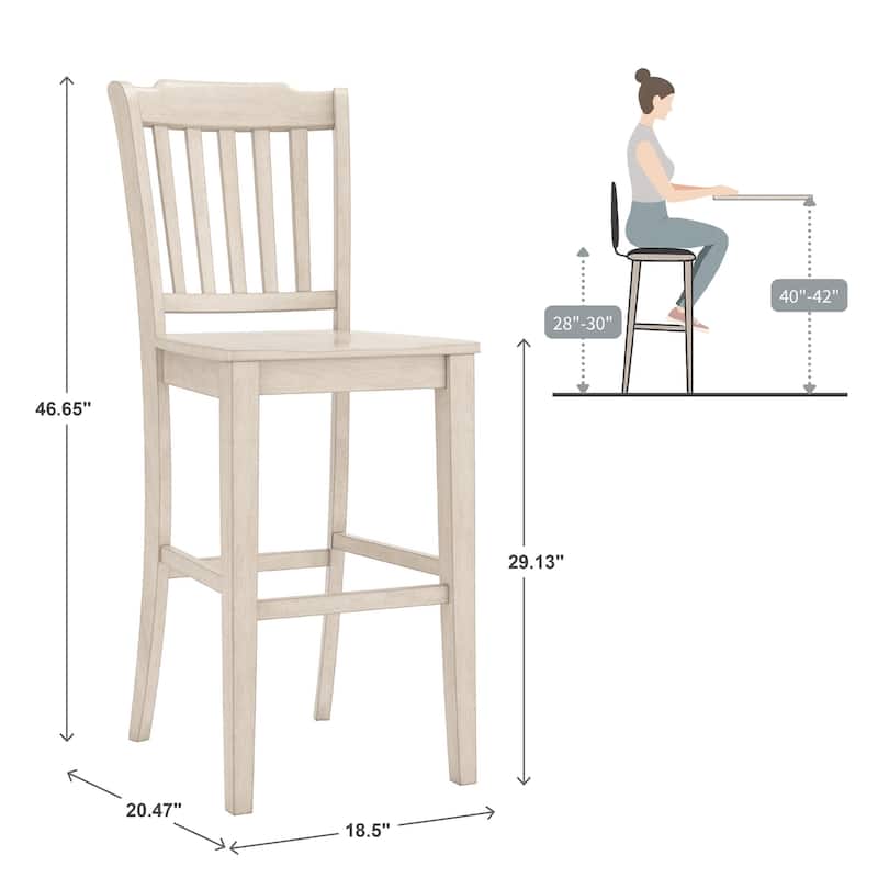 Eleanor Slat Back Bar Height Chairs (Set of 2) by iNSPIRE Q Classic