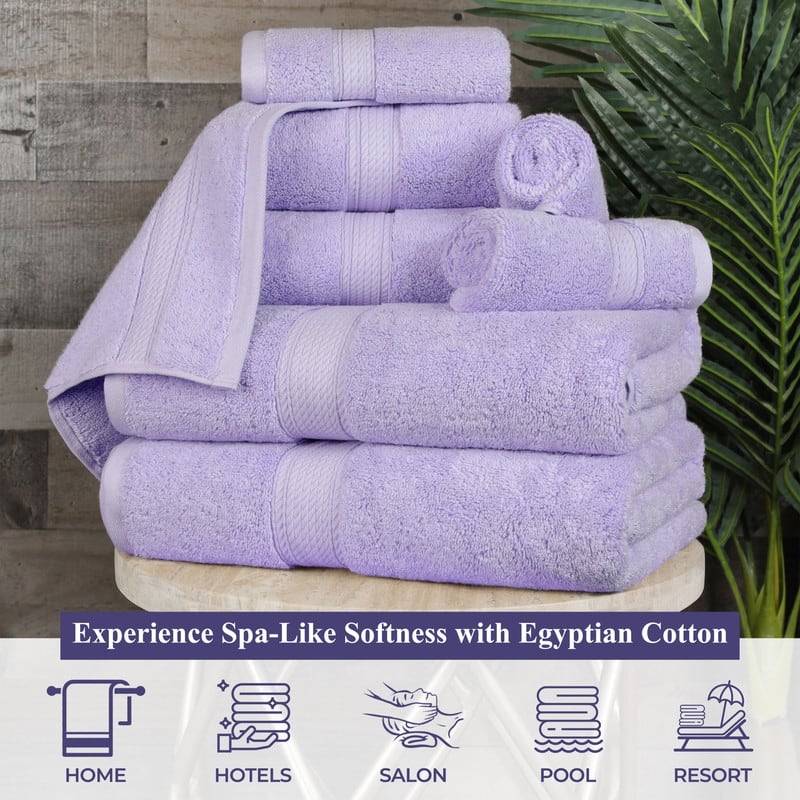 Superior Luxury Egyptian Cotton Bath Towel Set of 4 Ultra Plush, Heavyweight, Absorbent Spa & Hotel Quality Bath Towels Set