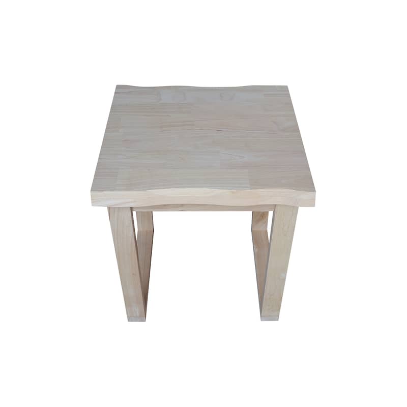 Live Edge Solid Wood End Table, Unfinished