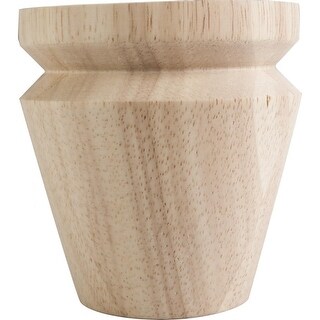 Hardware Resources Bun Foot with Tapered "V" Groove Styling, 4"H x 4"D